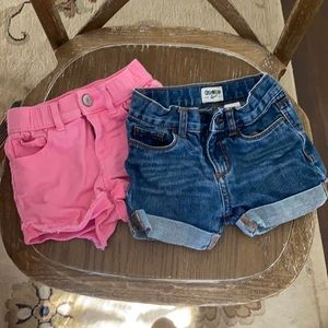 Pink denim shorts